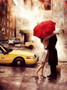 EverShine Oil Painting By Numbers Couple DIY Hand Painted Wall Art Red Umbrella Pictures By Numbers Home Decor
