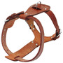 Genuine Leather Dog Harness Brown Real Leather