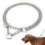 Metal Stainless Steel Chain Dog Collar Double Row Chrome Plated