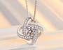 Women's Crystal Clover Necklace 925 Sterling Silver