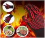 iGrillSafe Heat Resistant BBQ Gloves Fireplace Oven Silicone Mitts
