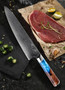 Steel 8'' Chef Knife With Blue Resin Handle