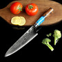 Steel 8'' Chef Knife With Blue Resin Handle