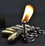 Outdoor Emergency Survival Camping Keychain Lighter Flint Metal Keychain Match Fire Starter Permanent Match(No Oil)