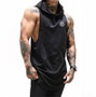 Fitness Men Tank Top with hooded Bodybuilding Stringers Tank Tops workout Singlet Sleeveless Shirt