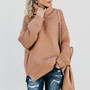 Women Turtleneck Sweaters Autumn Winter Pull Jumpers European Casual Twist Warm Female oversized sweater