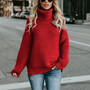 Women Turtleneck Sweaters Autumn Winter Pull Jumpers European Casual Twist Warm Female oversized sweater