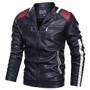 Autumn Winter Men's Leather Jacket Casual Fashion Stand Collar Motorcycle