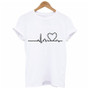 Women T-shirt Casual Harajuku Love Printed Tops Tee
