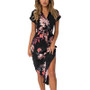 Women Floral Print Beach Dress Fashion Boho