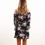 Women Off Shoulder Floral Print Chiffon Dress