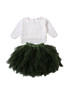 New Toddler Kids Baby Girls Lace Clothes Tops T-shirt Tutu Skirt Outfit Set