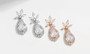 Luxury Long Cubic Zirconia Big Water Drop Dangle Bridal Earrings