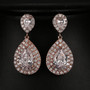 Long Brilliant Water Drop Cubic Zirconia Bridal Earrings