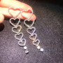 Long Tassel Heart Crystal Drop Dangle Earrings