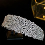 Cubic Zirconia Crystal Flower Bridal Wedding Headband Crown