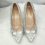 Ivory Crystal Pointed High Heels Wedding Shoes