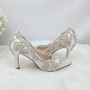 Ivory Crystal Pointed High Heels Wedding Shoes