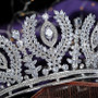 Luxurious Cubic Zirconia Crystal Crown Wedding Pageant Event Tiara