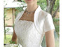 Satin Wedding Jacket Short Sleeves Bridal Bolero with Collar