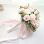 Small Bridal Silk Roses Wedding Bouquet for Bridesmaids Decoration