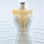 Lace Mermaid Sleeveless Vestido de Novia Wedding Bridal Dress with Cape