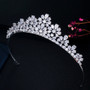 Gorgeous Cubic Zirconia Pave Flower Wedding Headband Tiara Crown