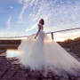 Tulle Boho Wedding Dress Sexy Backless Princess Bridal Dress Beach Wedding Gown