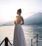Long Illusion Lace Beach Boho Wedding Gown Bridal Dress