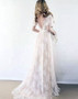 Lace V-Neck  Backless Bohemian Beach Wedding Dress Bridal Wedding Gown