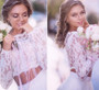 Long Sleeves Beach Wedding Dress  Lace Bridal Princess Boho Gown