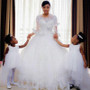 Vintage Lace Appliques Ball Gown Bridal Wedding Dress