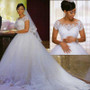 Vintage Lace Appliques Ball Gown Bridal Wedding Dress