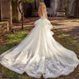 Appliques Lace Flower Crystal 2 Piece Mermaid Wedding Dress With Detachable Train