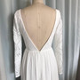 Boho Long Sleeves Lace  Elegant Wedding Dress Chiffon Detachable Train