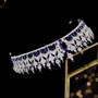 Blue Zirconia Bridal  Hair Crown and Tiaras Wedding Accessories