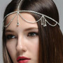 Boho Bridal Head Chain Jewelry Crystal Forehead Hair Wedding Accessory