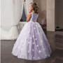 Fancy Flower Girl Long Gown for Princess Party, Weddings or Pageants