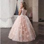 Fancy Flower Girl Long Gown for Princess Party, Weddings or Pageants