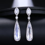 Crystal Long Drop  CZ Earrings For Women Wedding Jewelry