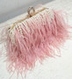 Ladies Pink Handbag Pearl Clutch Luxury Design