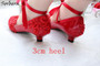 Fashion White or Red Wedding Shoes Pump High Heels Patent Leather Lace Appliques Beaded Bridal Shoes