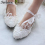 Fashion White or Red Wedding Shoes Pump High Heels Patent Leather Lace Appliques Beaded Bridal Shoes