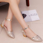 Summer Heel High Sandals Lady Pumps Classics Slip On Shoes Gold Silver Wedding Slingbacks