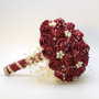 Ribbon Flower & Pearls Beaded Bridal Bouquet Bridesmaid Wedding Bouquets Multiple Colors