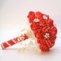 Ribbon Flower & Pearls Beaded Bridal Bouquet Bridesmaid Wedding Bouquets Multiple Colors