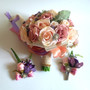 Wedding Bouquet Set Boutonniere and Wrist Flower Corsage Bouquet Bridesmaid Bridal Bouquet