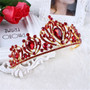 Baroque Gold Color Red Crystal  Hair Accessory Rhinestone Pageant Prom Crown