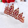 Baroque Gold Color Red Crystal  Hair Accessory Rhinestone Pageant Prom Crown