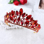 Baroque Gold Color Red Crystal  Hair Accessory Rhinestone Pageant Prom Crown